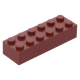 LEGO kocka 2x6, sötétpiros (2456)